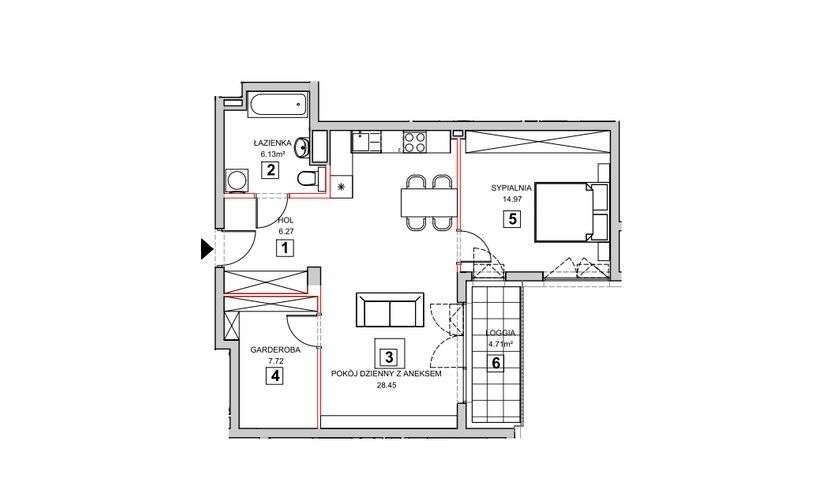 Funkcjonalne 2 pokoje z garderobą – zapraszamy na oglądanie - Pełny obrazek: 2/7