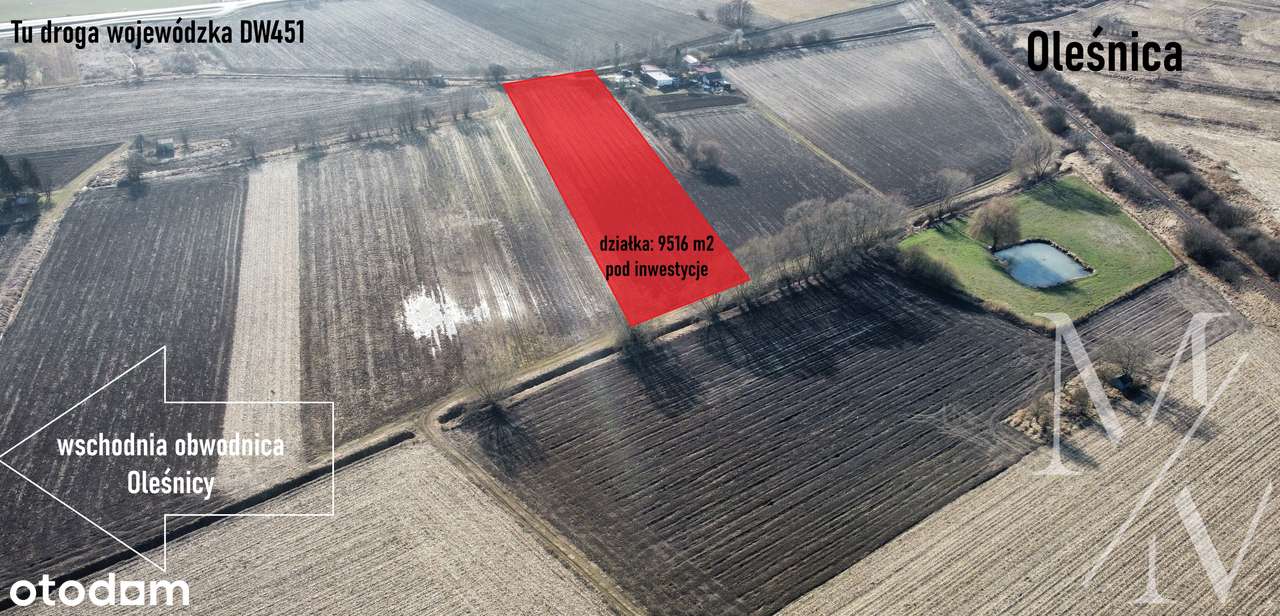 Działka pod inwestycje | Oleśnica ul. Krzywoustego | Obwodnica wsch.-1