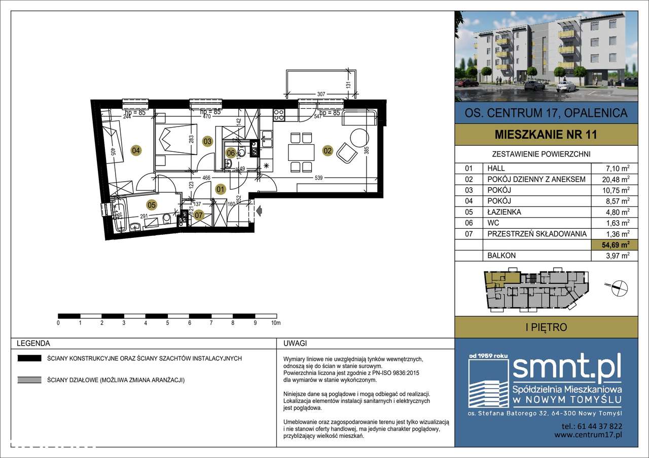 Centrum 17 | mieszkanie 3-pok. | 11 - Pełny obrazek: 2/7