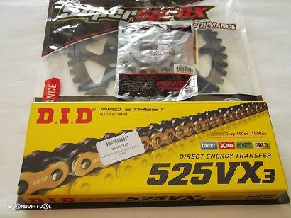 Kit transmissao corr. DID VX3 X-Ring Honda CBR 400 RR, CB 400 F, VFR 400 R - 1