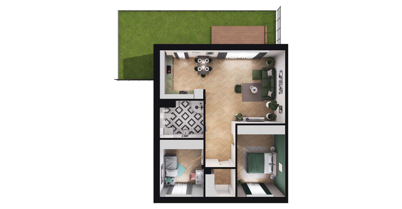 3-pokojowe mieszkanie 66m2 + ogródek Bez Prowizji - Pełny obrazek: 3/7