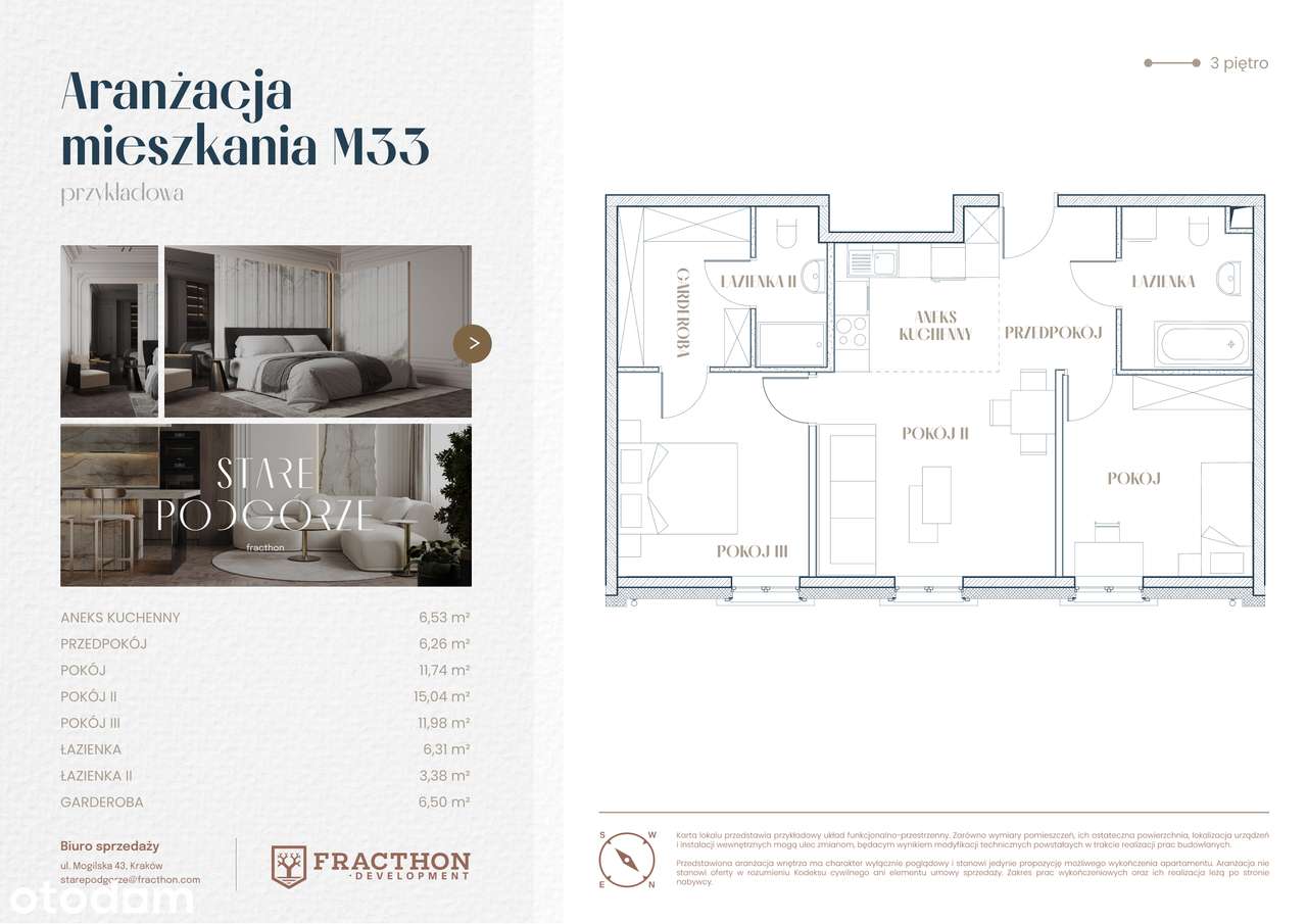 3-pokojowe mieszkanie 68m2 Bezpośrednio - Pełny obrazek: 2/7