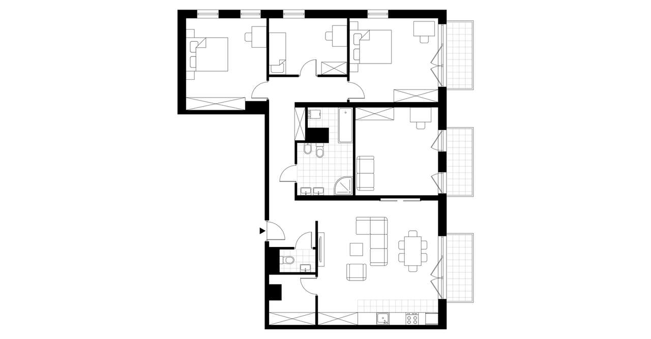 5-pokojowe mieszkanie 126m2 + 3 balkony - Pełny obrazek: 3/8