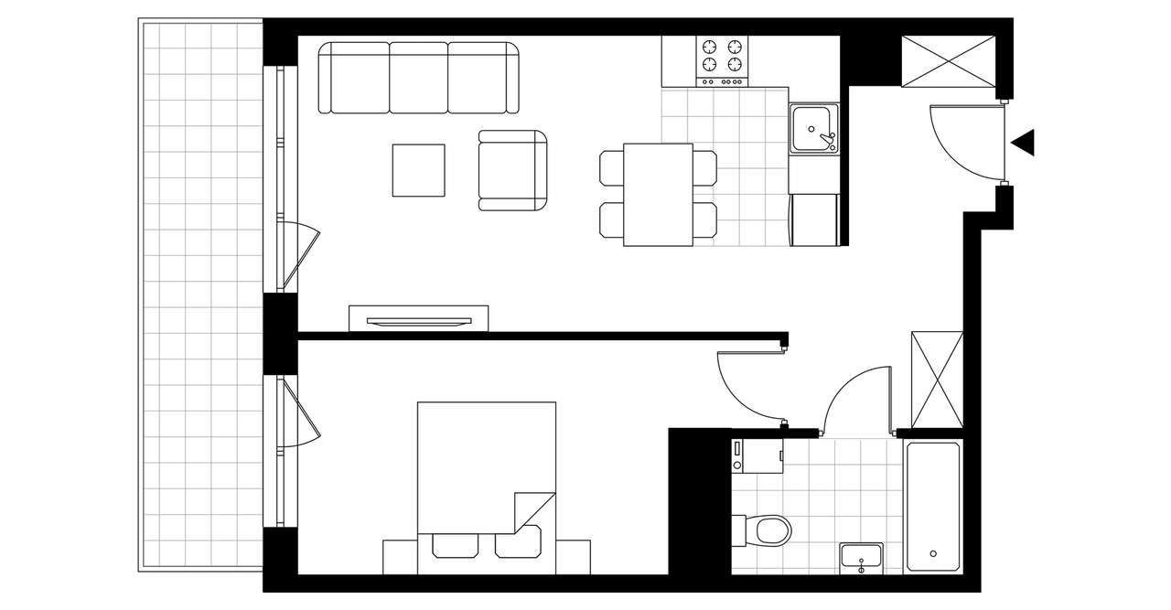 2-pokojowe mieszkanie 47m2 + balkon Bez Prowizji - Pełny obrazek: 3/8