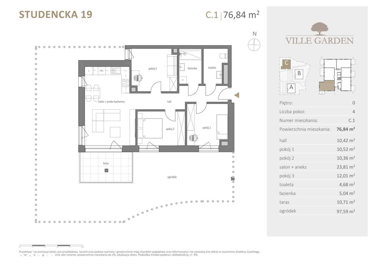 Ville Garden | mieszkanie 3-pok. | C.01 - Pełny obrazek: 3/10