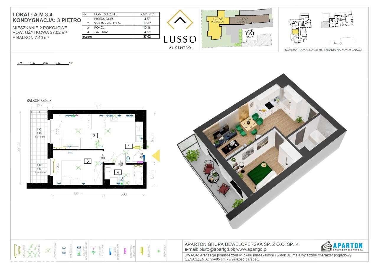 Prestiżowy Apartamentowiec w centrum! A.3.4 ROLETY - Pełny obrazek: 2/7