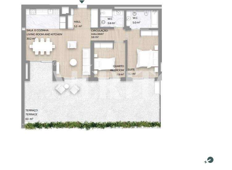 Apartamento T2 com Terraço | Design Moderno e Acabamentos Premium - Grande imagem: 4/34