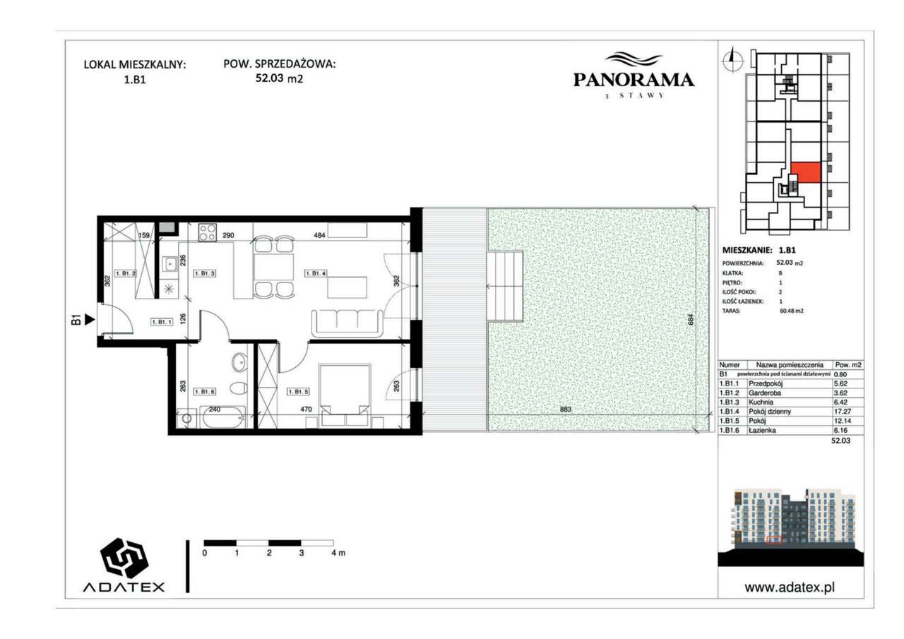 Panorama 3 Stawy | mieszkanie 2-pok. | 1.B1 - Pełny obrazek: 2/9