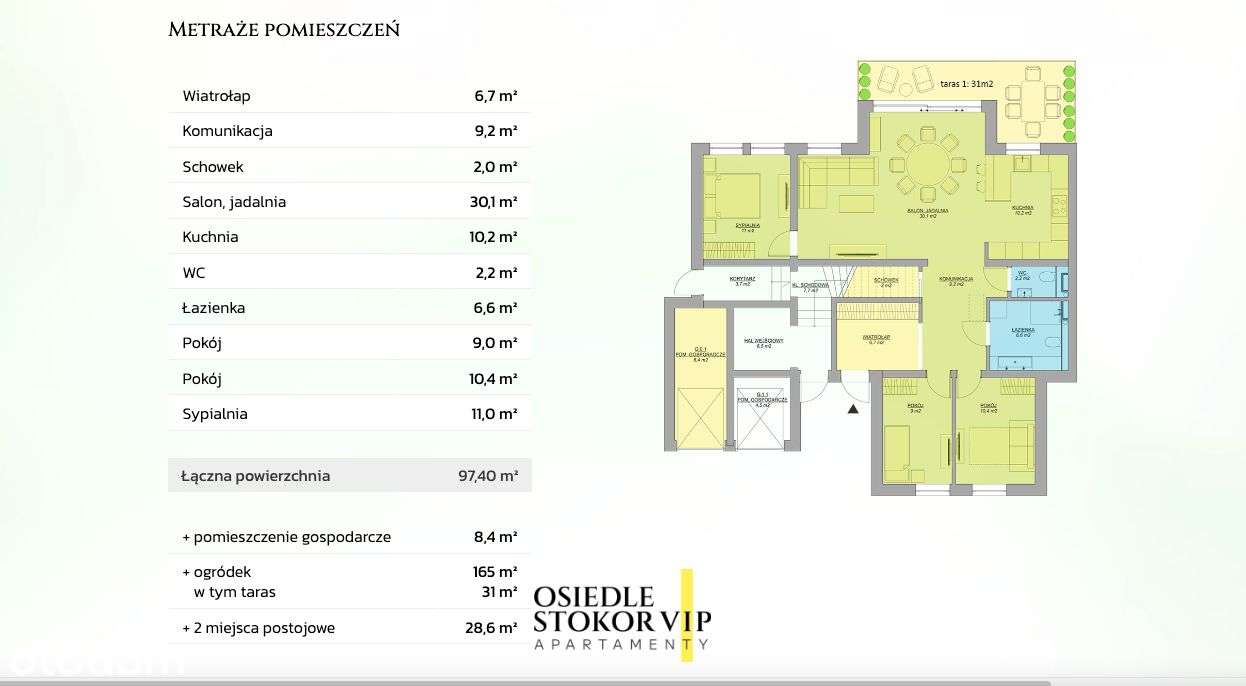 Apartament nad morzem 97,4 m2, 4 pokoje, ogródek-12