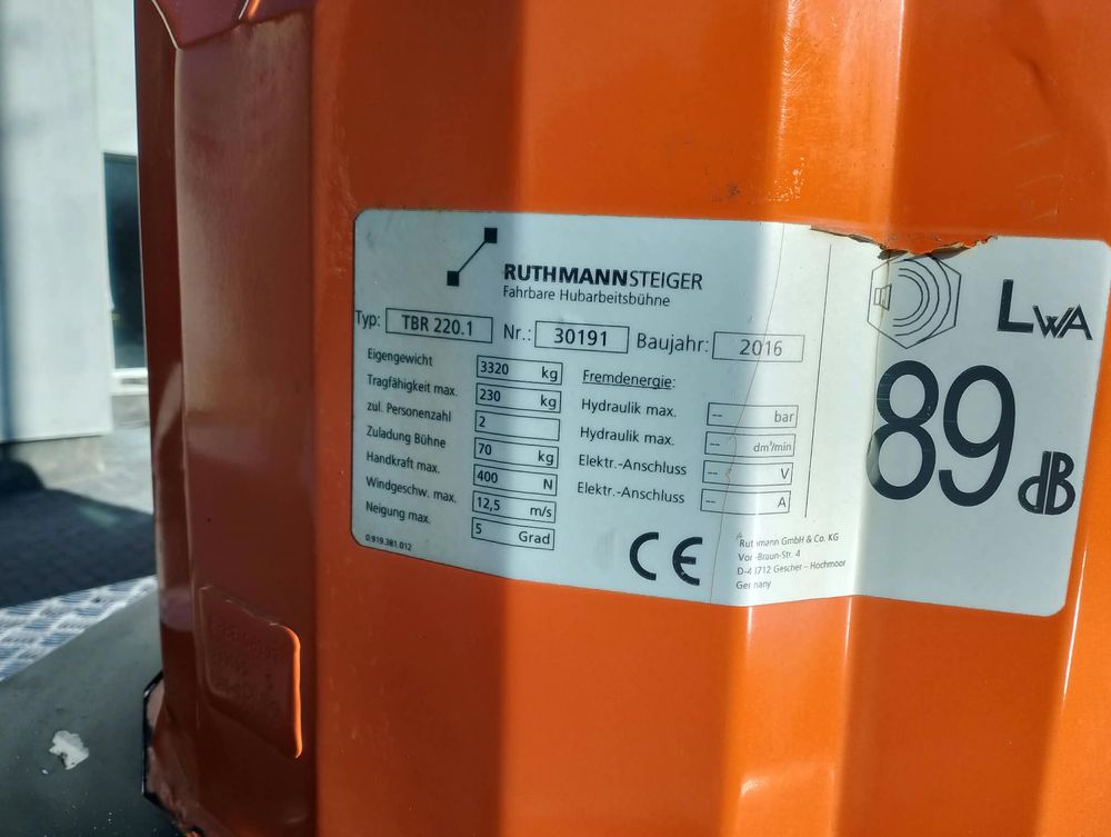 Podnośnika koszowy Zwyzka !!! Ogon !!! Ruthmann Tbr 220.1 - zdjęcie 23