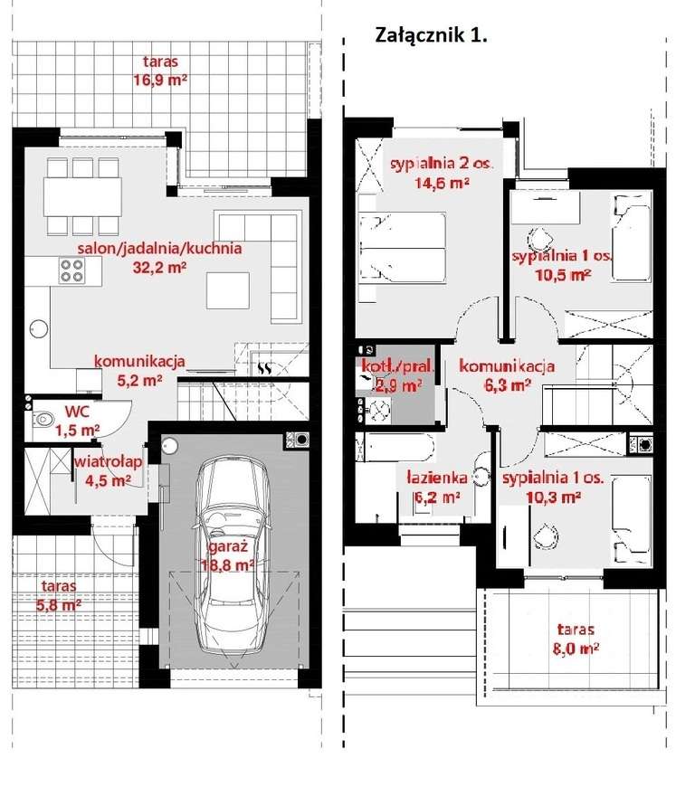 Gotowa skrajna szeregówka - 15 minut od centrum-14