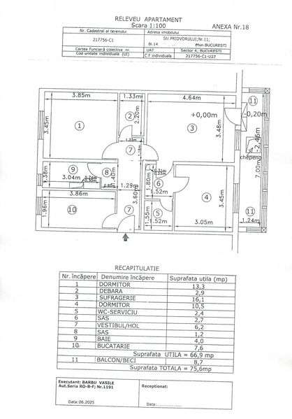 Apartament 3 camere Pridvorului / Tineretului an 1986