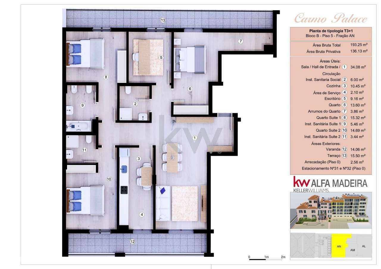 Apartamento T3 + Escritório | Funchal | Madeira Island - Grande imagem: 2/39