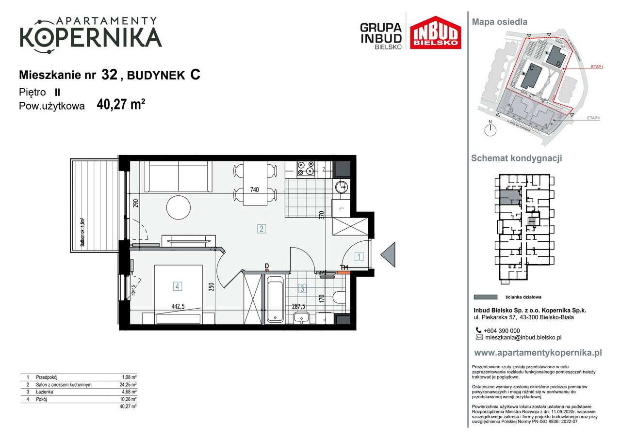 Apartamenty Kopernika | mieszkanie 2-pok. | C_32 - Pełny obrazek: 3/8