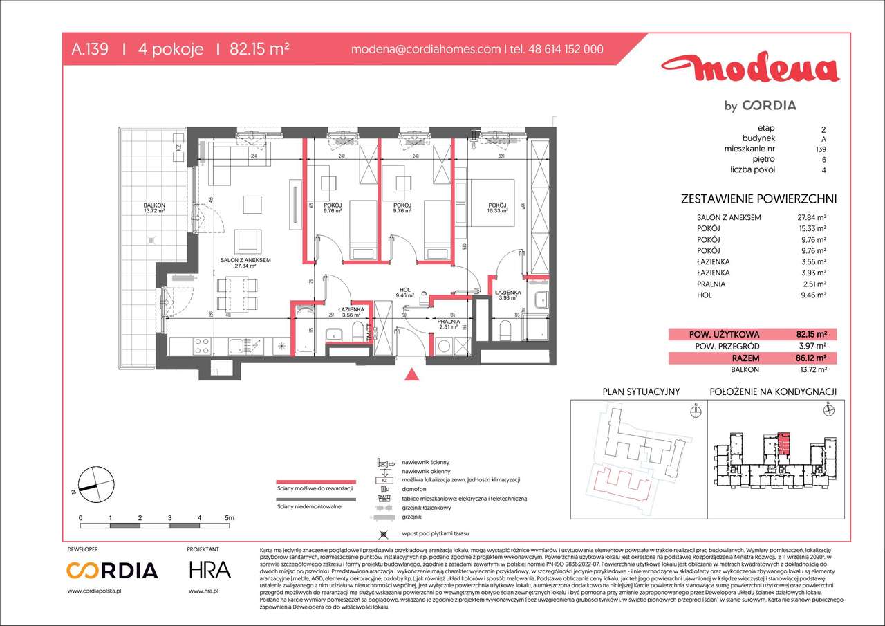 4-pokojowe mieszkanie 82m2 + balkon - Pełny obrazek: 2/9