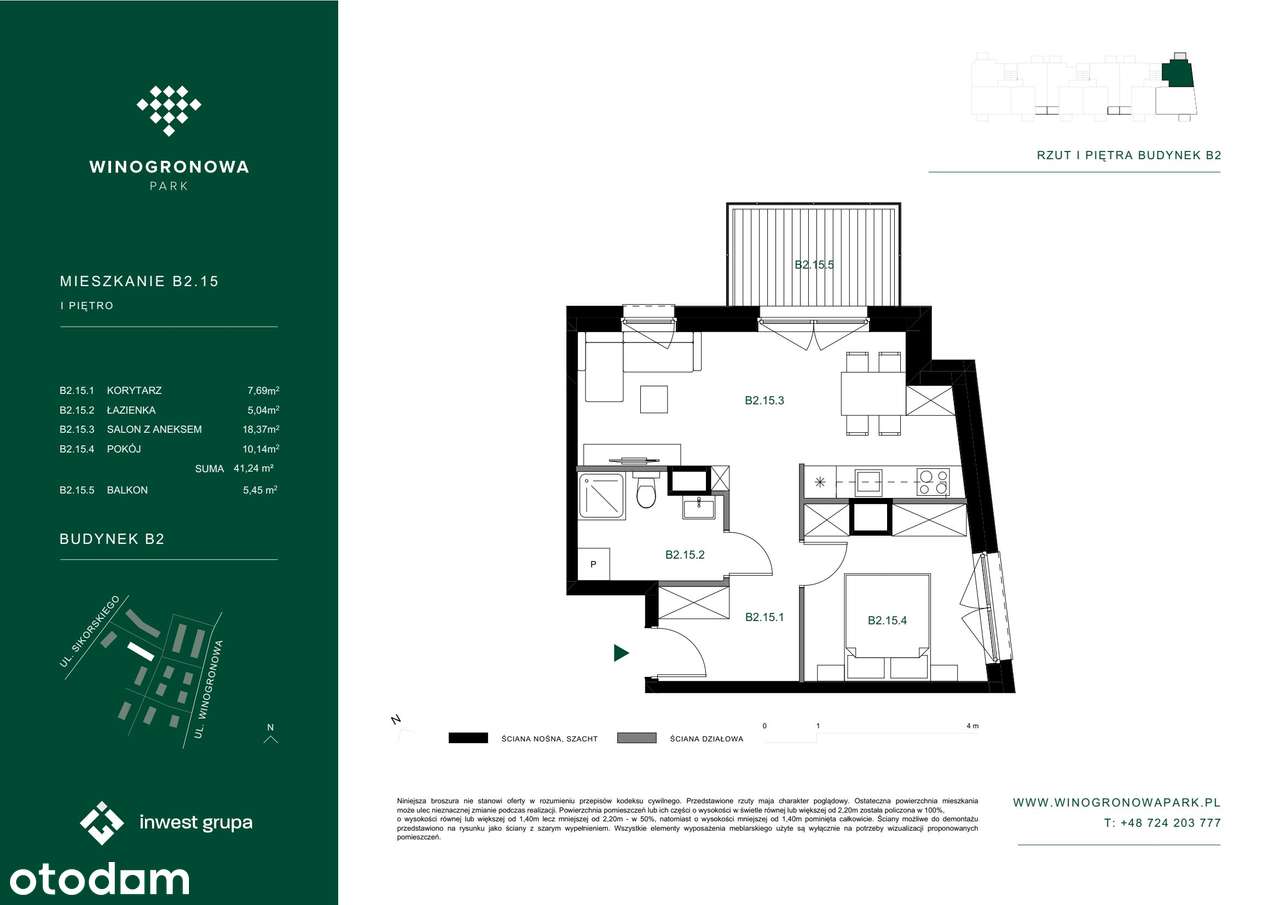 Osiedle Winogronowa Park |mieszkanie 2-pok. |B2.15 - Pełny obrazek: 2/8
