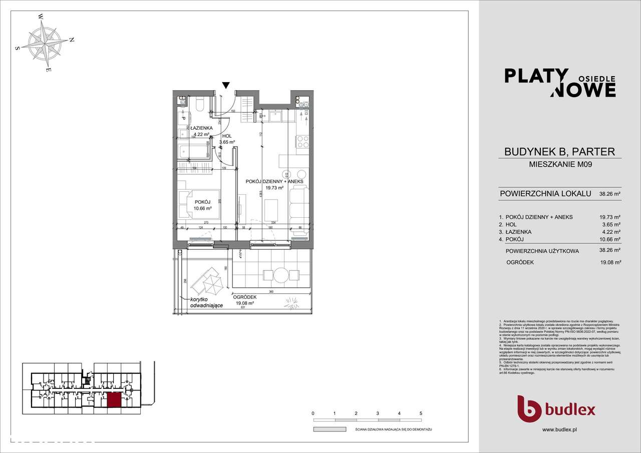 2-pokojowe mieszkanie 38m2 + ogródek Bez Prowizji - Pełny obrazek: 2/7