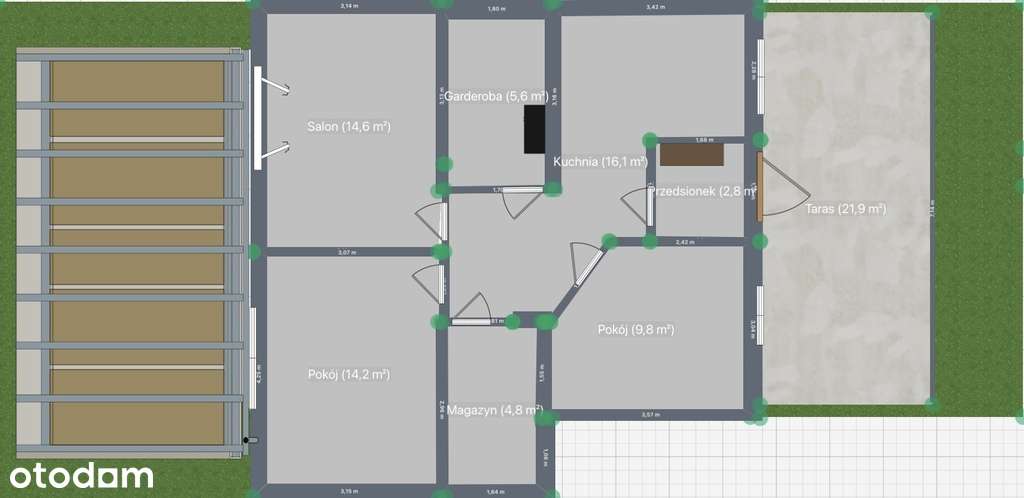 3 pok. z dużym tarasem i działką w centrum Marek-10