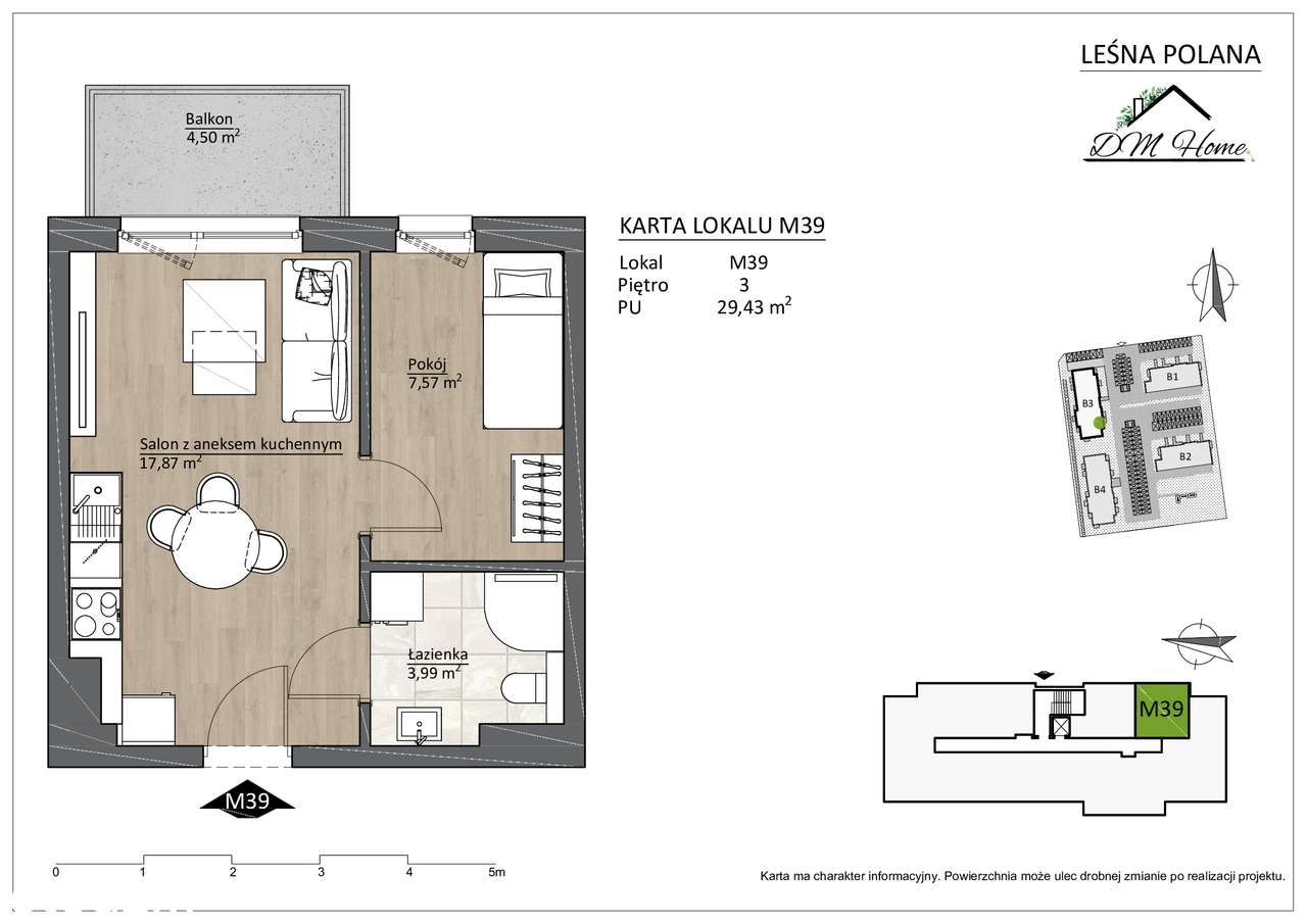Zamieszkaj w Leśnej Polanie w Bolszewie 2 pokojowe 29,43 m2 - Pełny obrazek: 4/4