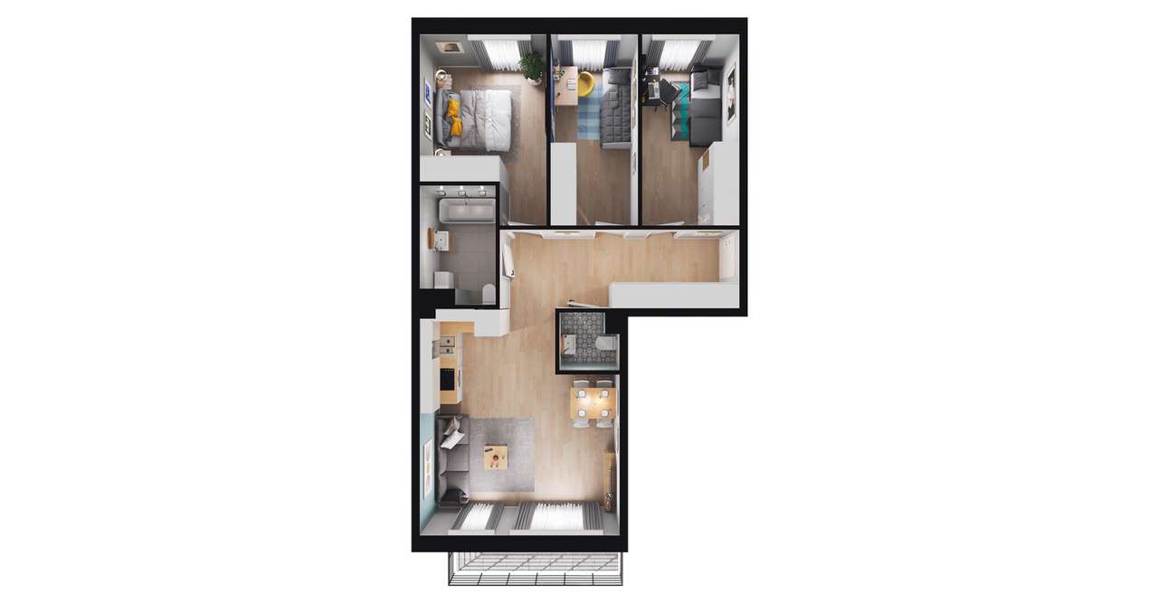 4-pokojowe mieszkanie 69m2 + balkon Bez Prowizji - Pełny obrazek: 2/8