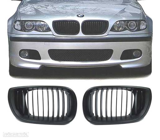 GRELHAS FRONTAIS PARA BMW E46 BERLINA TOURING 01-05 PRETO MATE - 1