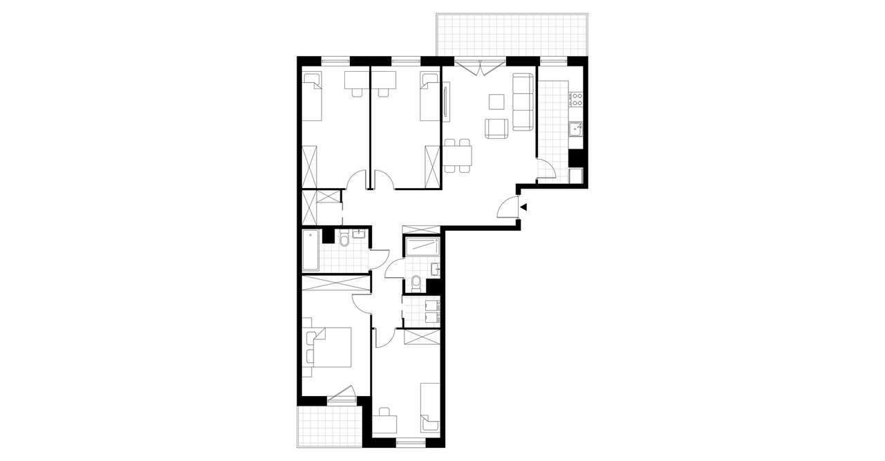 5-pokojowe mieszkanie 106m2 + balkon Bezpośrednio - Pełny obrazek: 4/9
