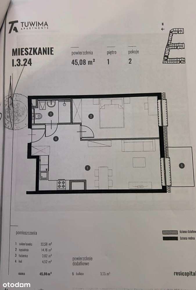 Nowoczesne mieszkanie w stanie deweloperskim – ul. Tuwima 88, Łódź-1