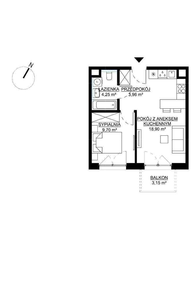 K​W͏A​D​R͏A​T I​I  | mieszkanie 2-pok. | M78 - Pełny obrazek: 3/7