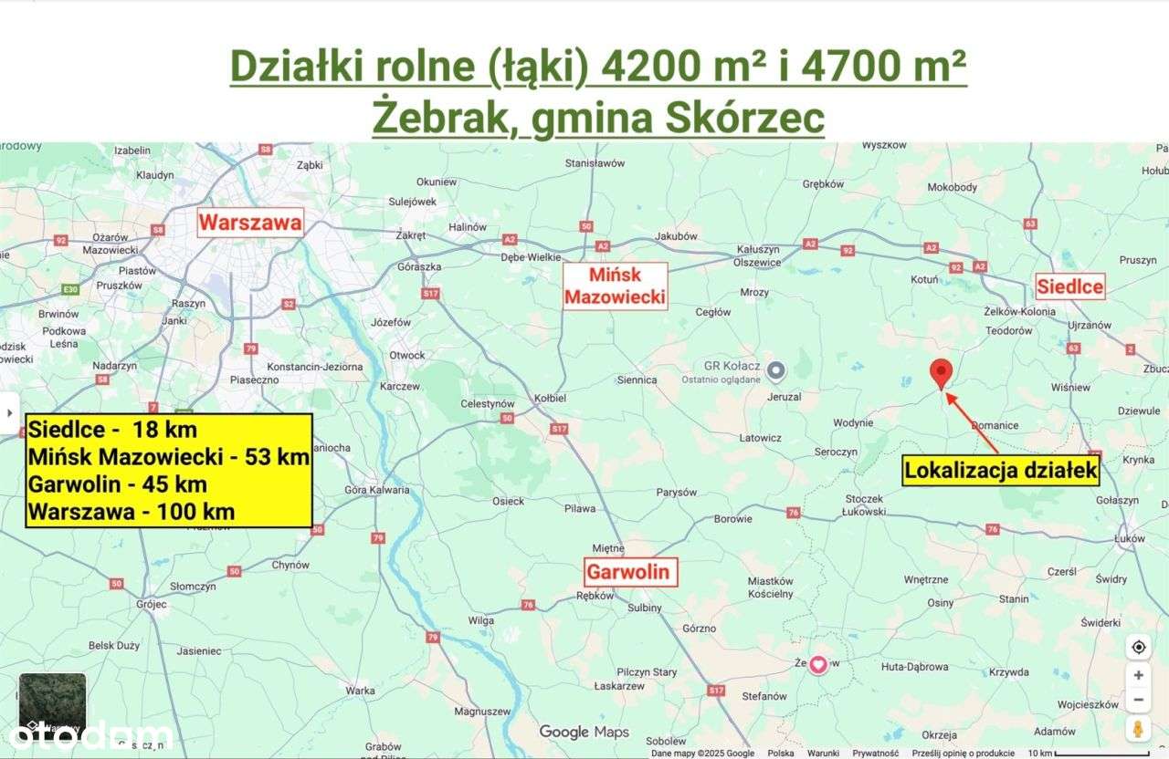 Działa rolna (łąka) 4200 m², Żebrak, gm. Skórzec-7