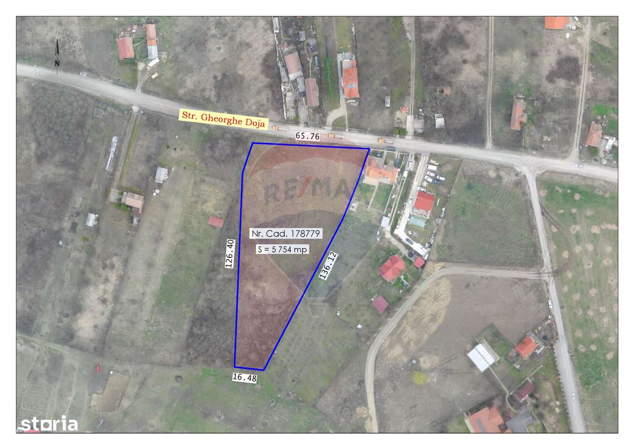 Teren 5754 mp în Oradea, intravilan, utilități la limită, front 60 ml - Imagine principală: 1/4