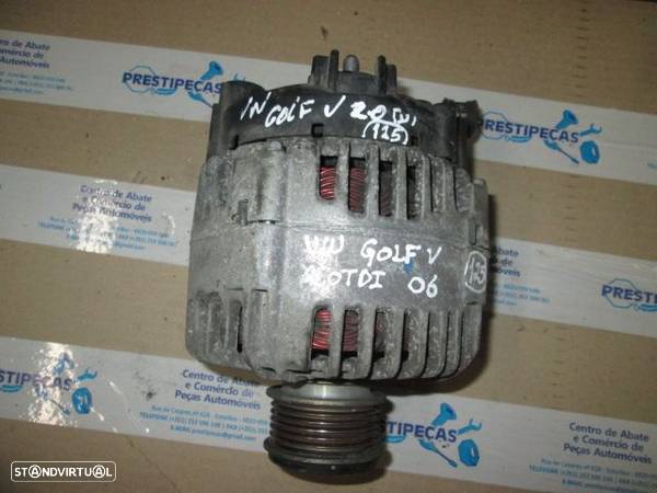 Alternador 06F903023C VW GOLF 5 2006 2,0TDI AUDI A3 2003 2.0 TDI VW GOLF 5 GTI 2006 2.0I TURBO 200CV 3P VERMELHO VALEO VW GOLF PLUS (5M) FASE 1 2008 1.9TDI  105CV 5P CINZENTO VALEO - 1