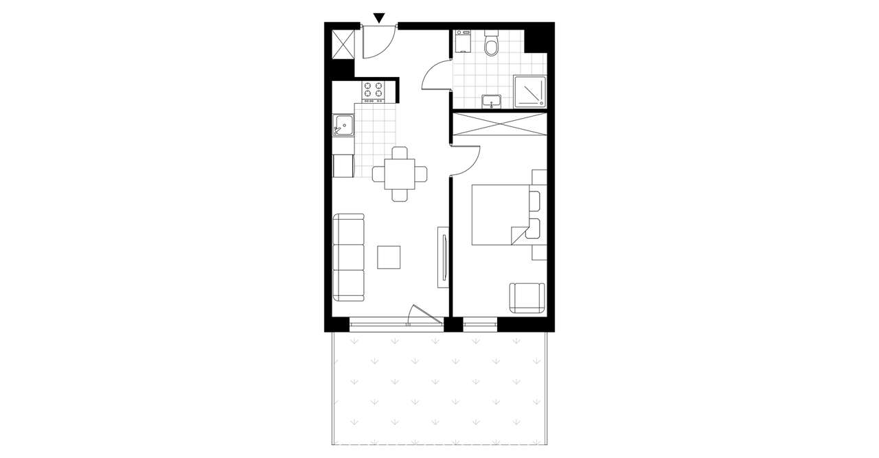 2-pokojowe mieszkanie 41m2 + ogródek Bezpośrednio - Pełny obrazek: 4/8