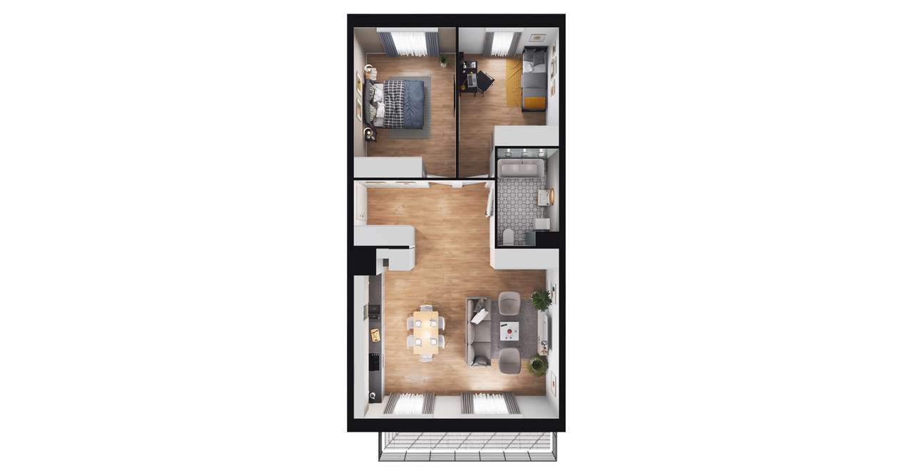 3-pokojowe mieszkanie 66m2 + balkon Bez Prowizji - Pełny obrazek: 2/8