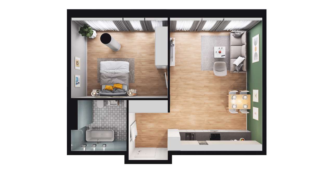 2-pokojowy apartament inwestycyjny 55m2 - Pełny obrazek: 2/8