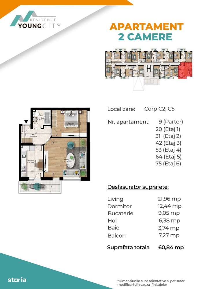 Metrou Berceni 5-7min!!! Apartament 2 camere decomandat 61mp - Imagine principală: 4/4
