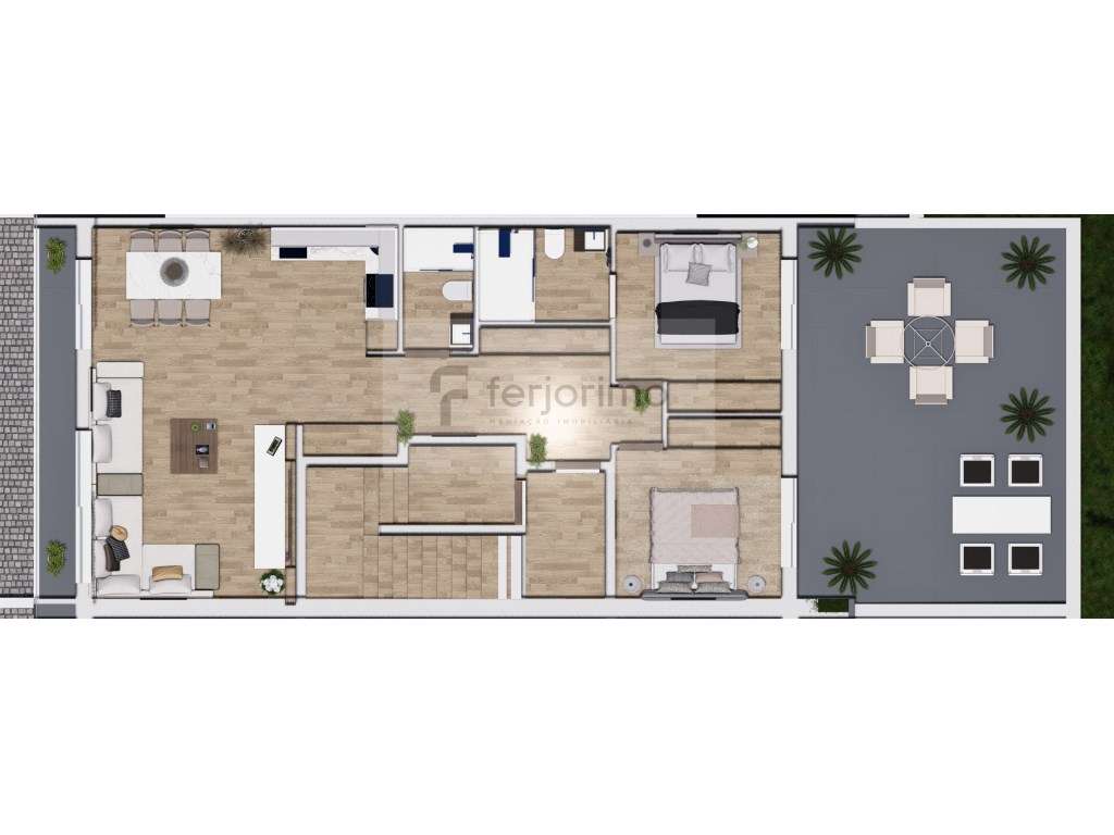 Andar Moradia Tipo T2 com moveis de cozinha, roupeiros forrados e d...-18