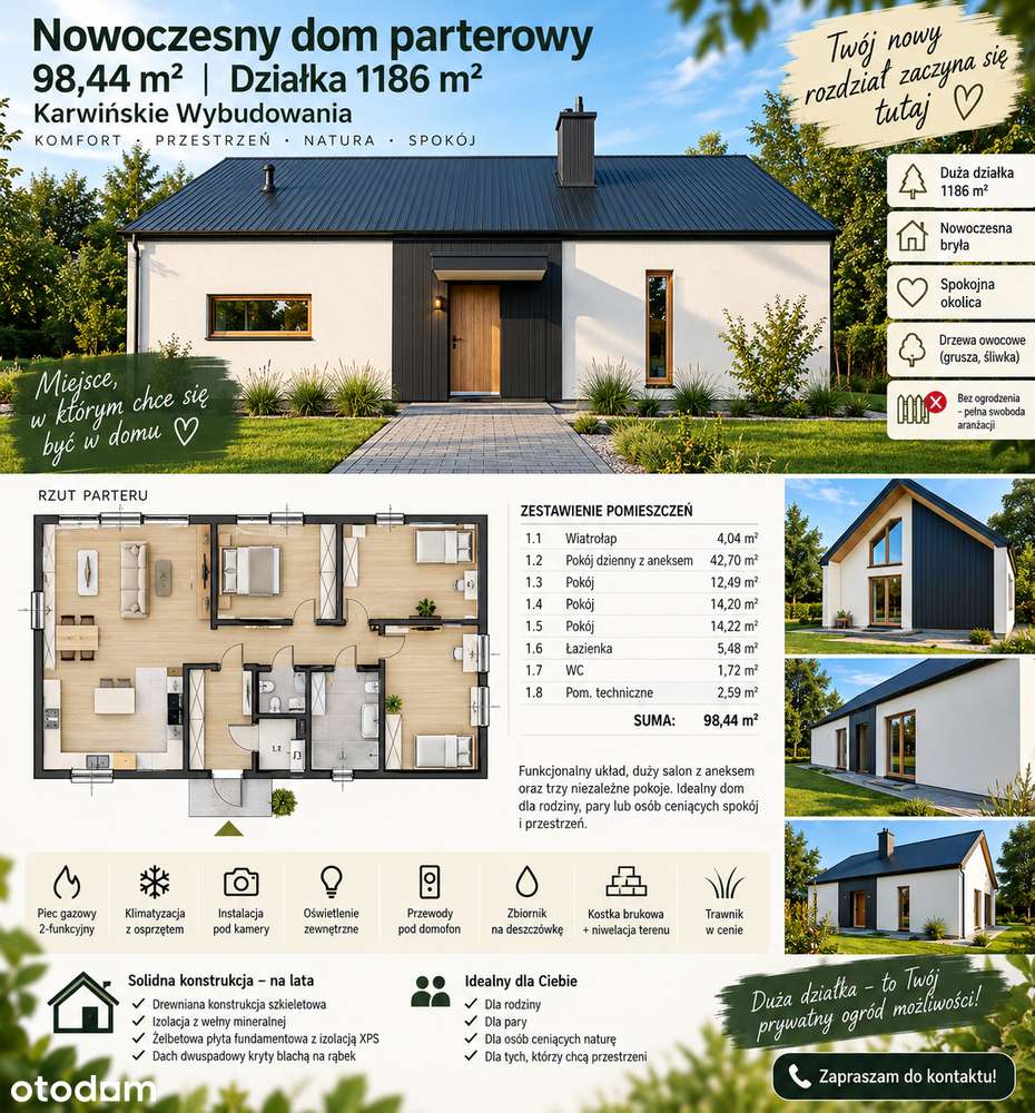 Dom na sprzedaż, 4 pokoje, 98 m², Karwieńskie Błoto Pierwsze