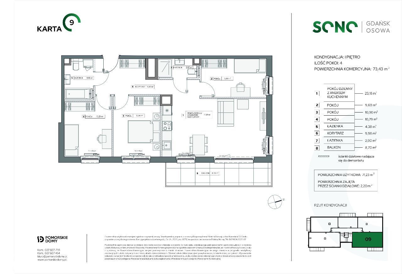 SONO: nowe mieszkanie 4-pokojowe (73,43 m2)