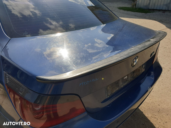 Capota Portbagaj Dezechipata cu Lip Eleron M Sport Tuning BMW Seria 5 E60 530 2003 - 2010 Culoare Mysticblau Metallic A07/5 (vopseaua prezinta mici defecte) [C1217] - 4