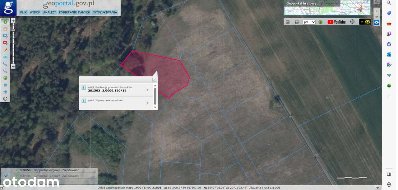 Jabłonowo gm. Dąbrówno działka nad jeziorem Dąbrowa - 8km od Grunwald-1