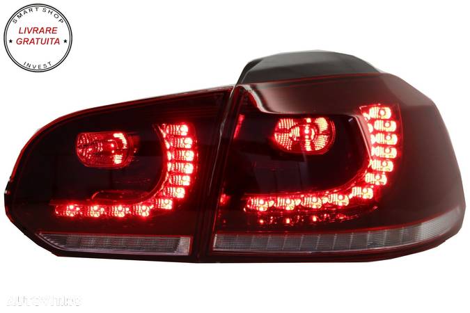 Stopuri FULL LED VW Golf 6 VI (2008-2013) R20 Design Semnal Secvential Dinamic- livrare gratuita - 8