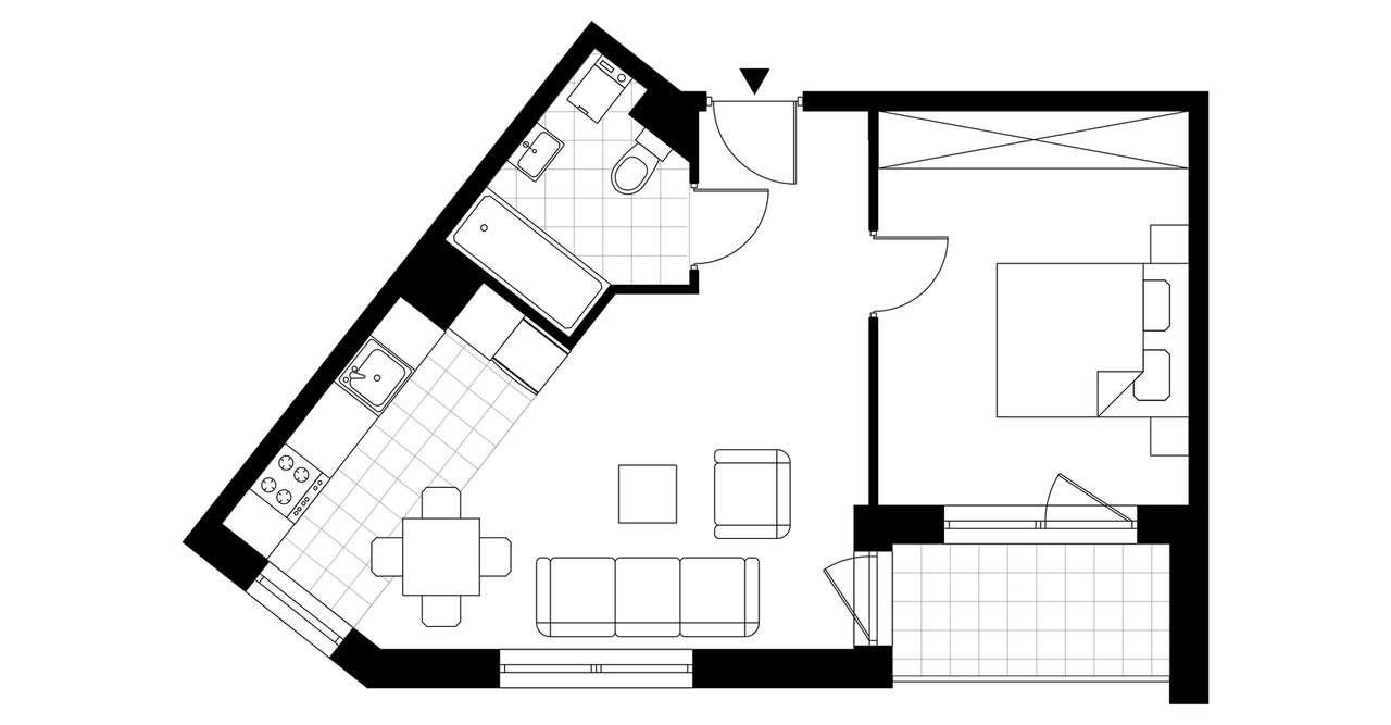 2-pokojowe mieszkanie 41m2 + loggia Bez Prowizji - Pełny obrazek: 3/8