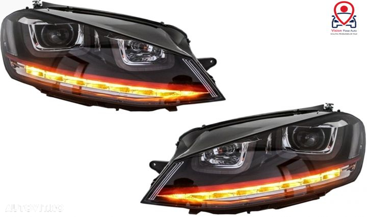 Faruri 3D LED R20 GTI Design Semnal Dinamic LED Tuning Volkswagen VW - 2