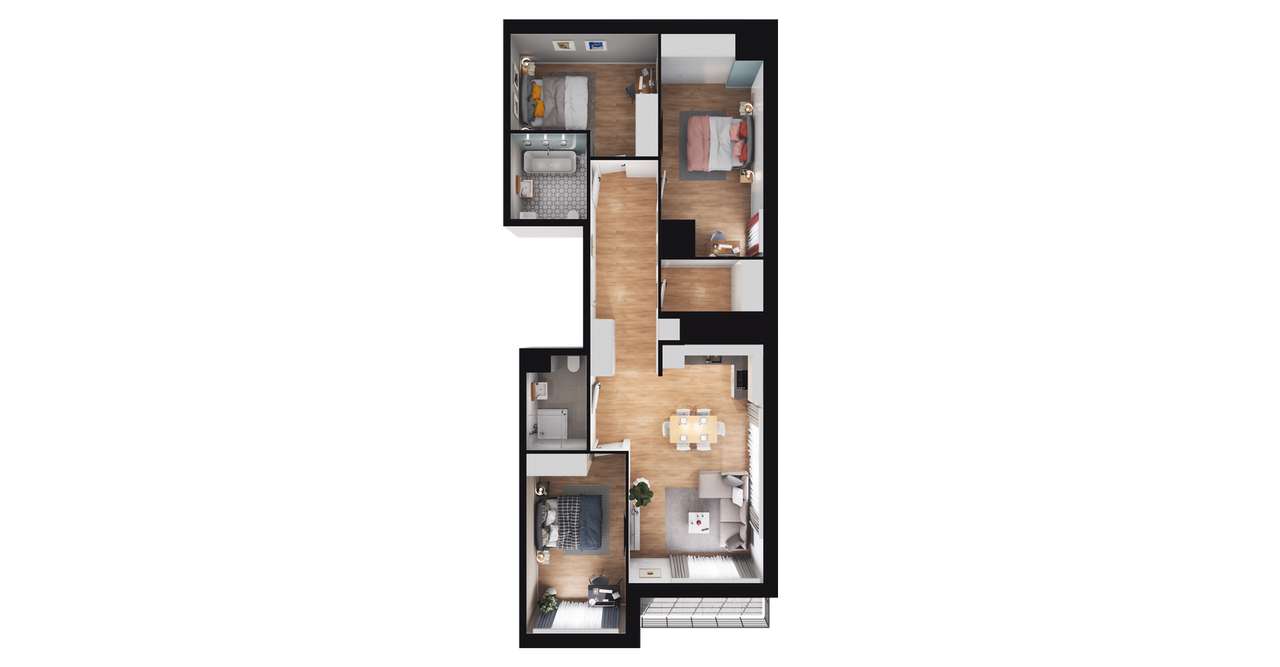 Bulvar Apartments | mieszkanie 4-pok. | B.6.01 - Pełny obrazek: 3/9