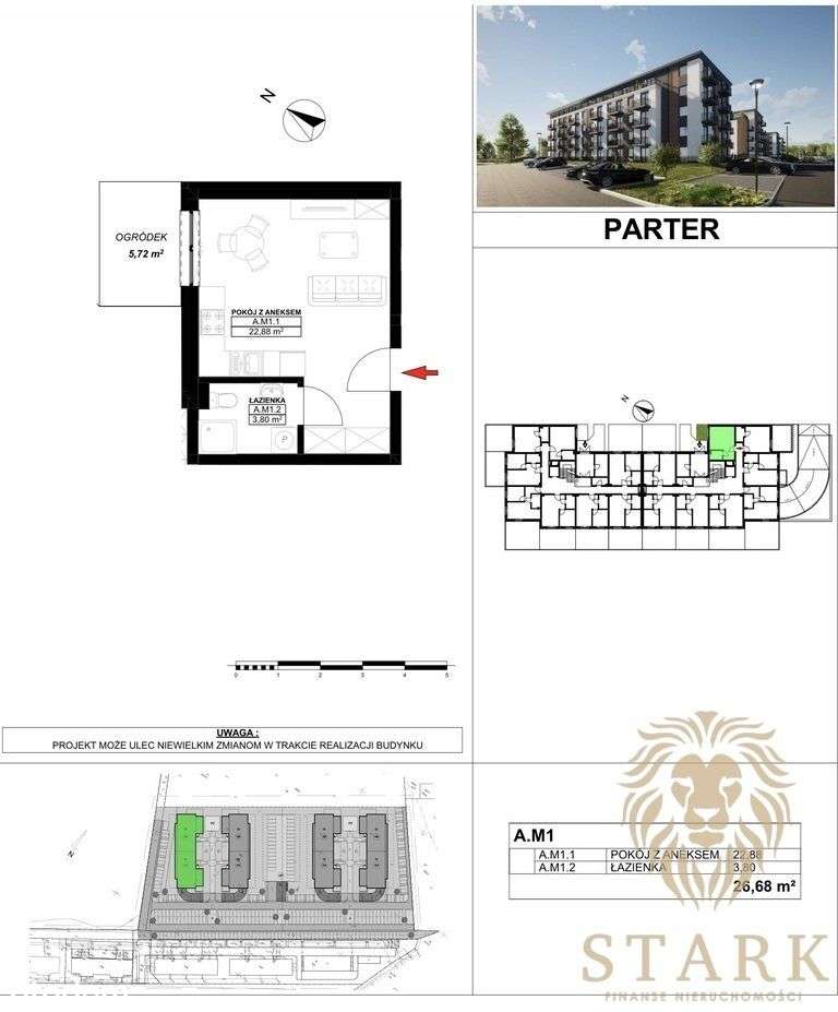 Kawalerka z ogródkiem - Prestiżowe osiedle - Pełny obrazek: 3/8