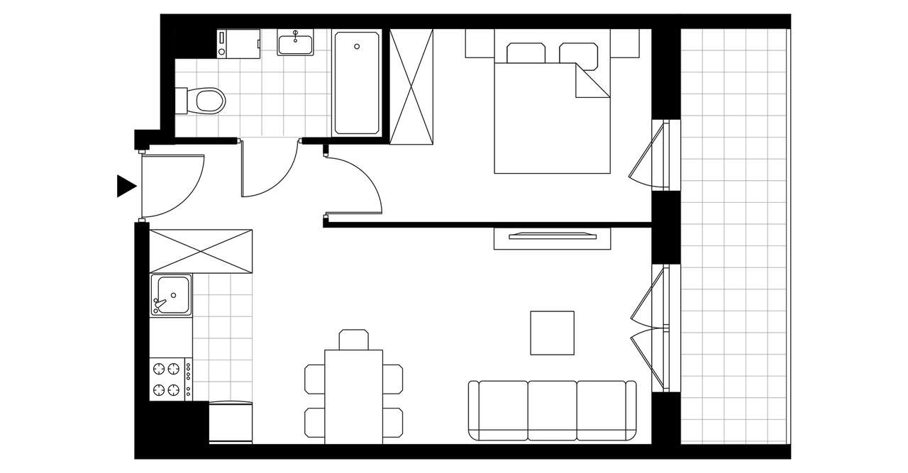 2-pokojowe mieszkanie 37m2 + balkon Bezpośrednio - Pełny obrazek: 3/8