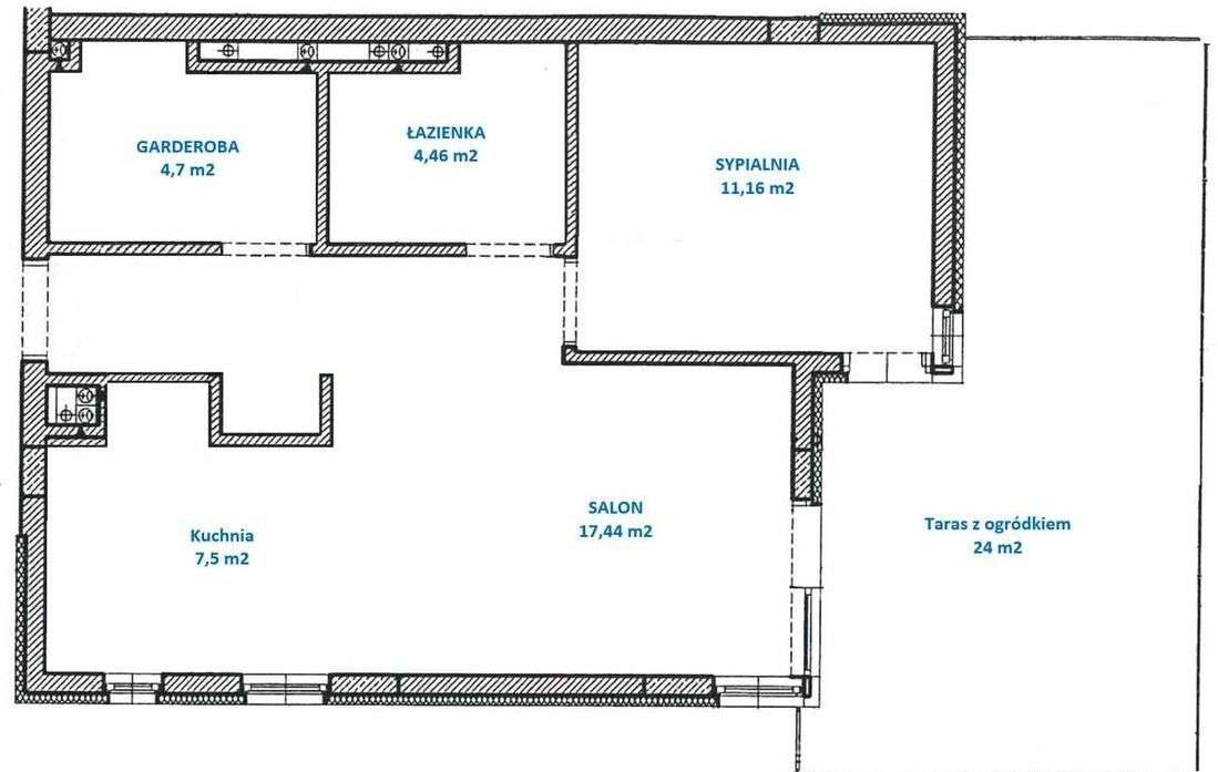 2pok. + ogród 24m2! Piękne osiedle. Blisko M2-1