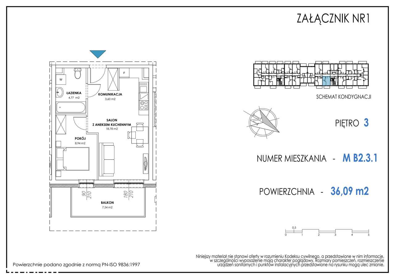 Nowe Miasto | apartament 2-pok. | B2.3.1 - Pełny obrazek: 2/9