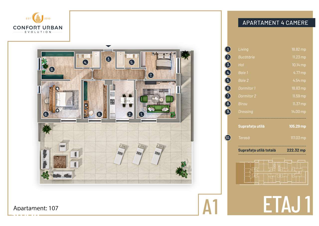 Apartament premium cu 4 camere si terasa impresionanta de 117 mp-4