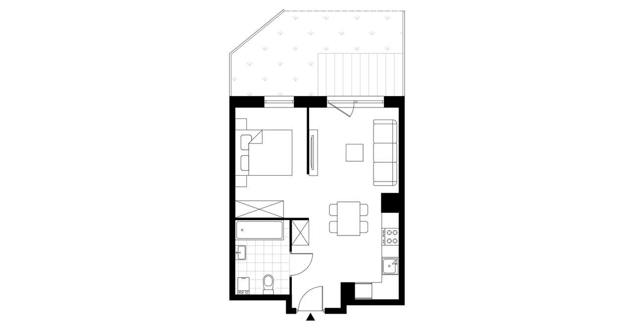 1-pokojowy apartament inwestycyjny 36m2 + ogródek - Pełny obrazek: 3/8